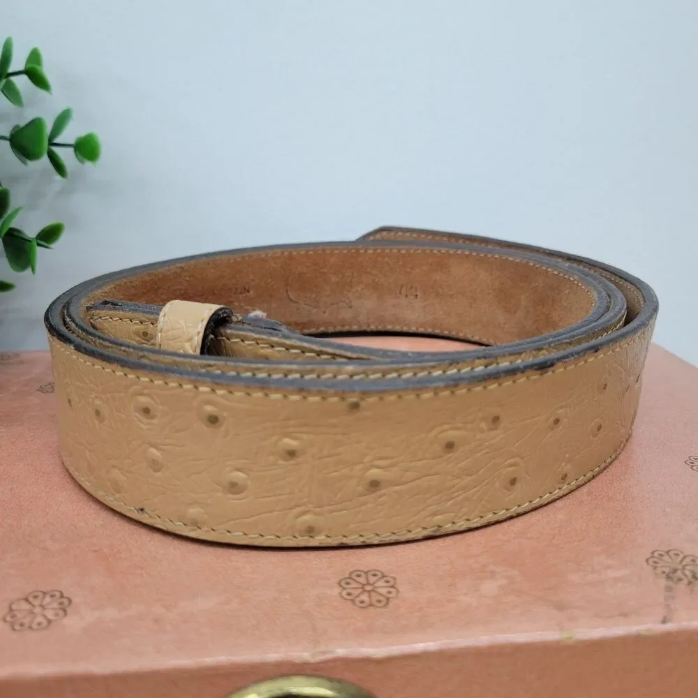 Vintage Ostrich Style Leather Belt